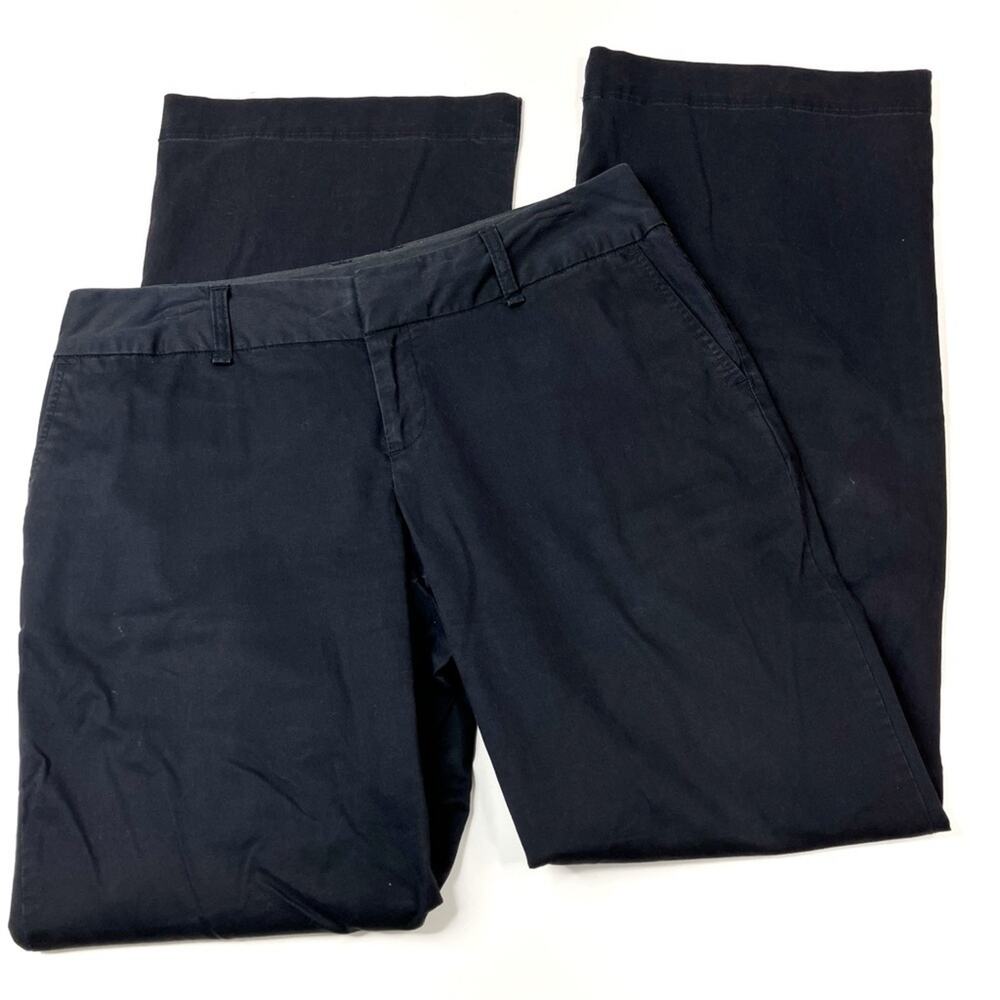 GAP Factory Navy Stretch Straight Leg Chino Cotton Pants Womens 10 LONG